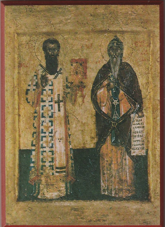 St Nicholas and St Anthony Icon 5" x 4"