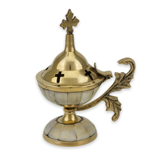 Orthodox Incense Burner with Mother of Pearl Inlay