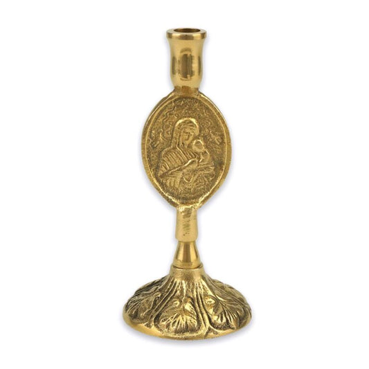 Theotokos Brass Candle Holder
